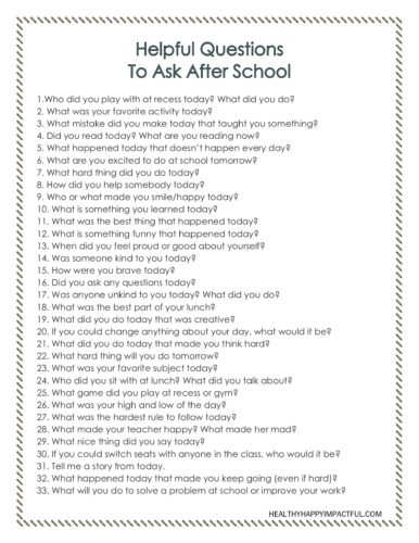 about me questions for kids