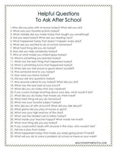 33 Impactful Questions To Ask Your Child After School