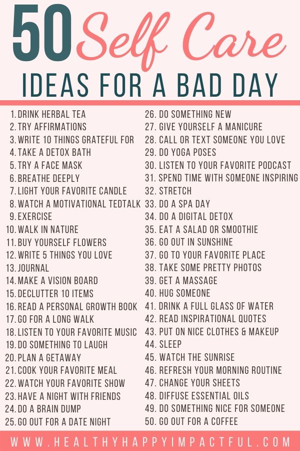 self care ideas for depression and stress pin