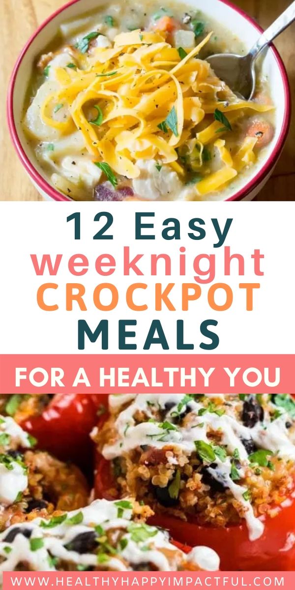 weeknight crockpot dinners pin
