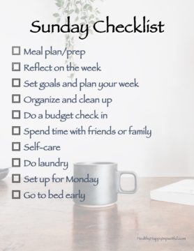 The Sunday checklist for an amazing week
