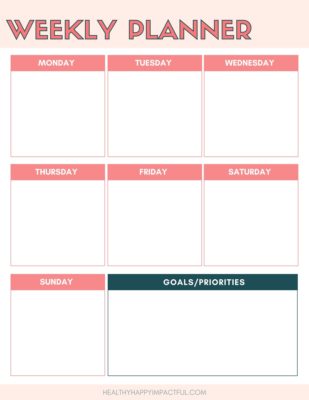 cute weekly planner printable template 2020
