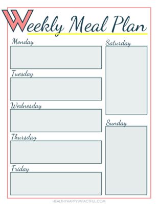 free printable weekly meal planner pdf