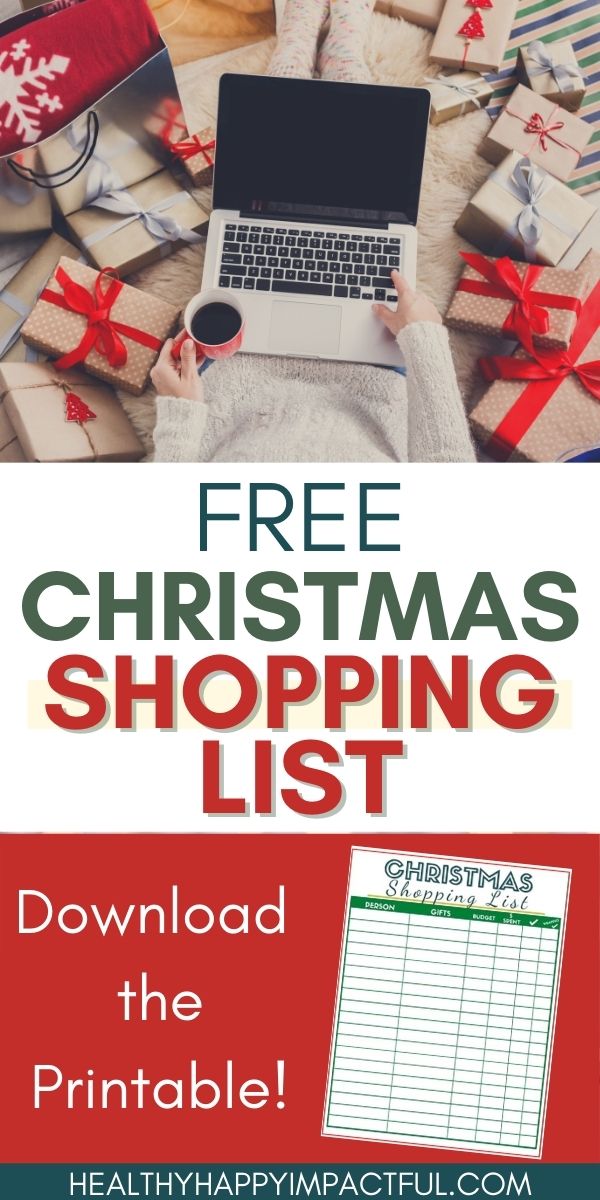 free Christmas shopping list pin