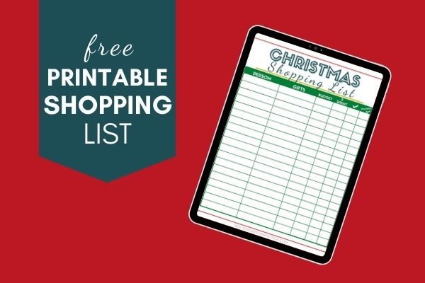 free printable Christmas shopping list