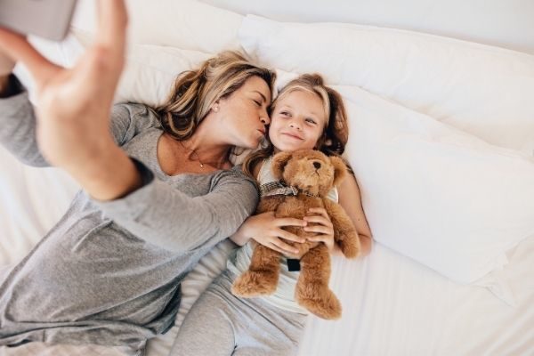 How can I practice self love? Mom and daughter