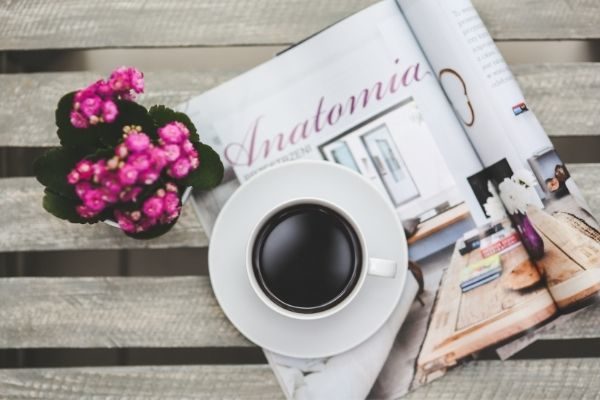 coffee and magazine