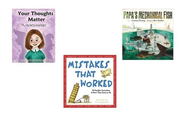 The best books on growth mindset: Your Thoughts Matter, Mistakes That Worked, Papa's Mechanical Fish