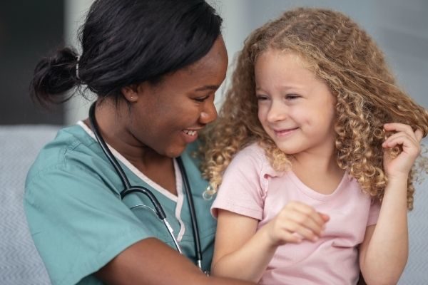 girl with medical professional: build courage