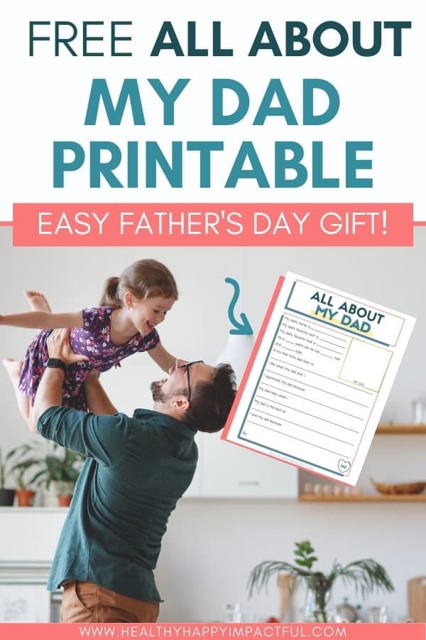 All about my dad free printable pin: Easy Father's Day gift!