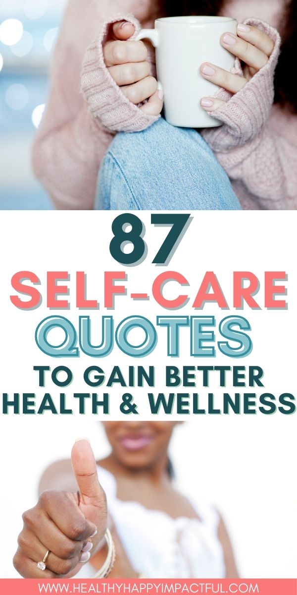 self care quotes pins, woman with coffee