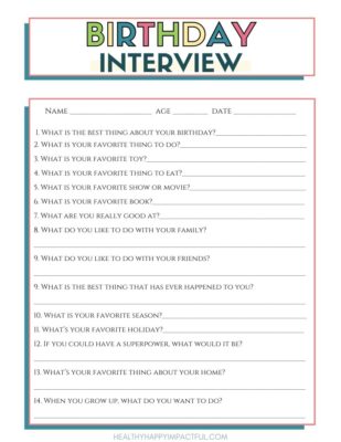 85 Fun Birthday Interview Questions for Kids {+ Free Printable Questionnaire )