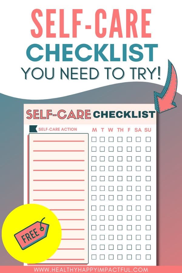 self-care routine checklist printable