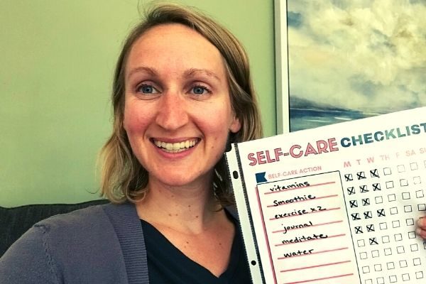 weekly self care checklist template