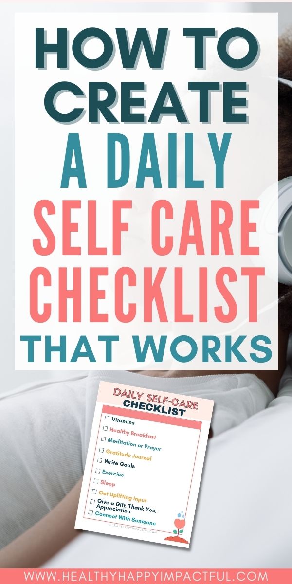 daily self care checklist pdf pin