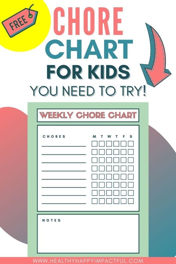 weekly family chore chart template free pin