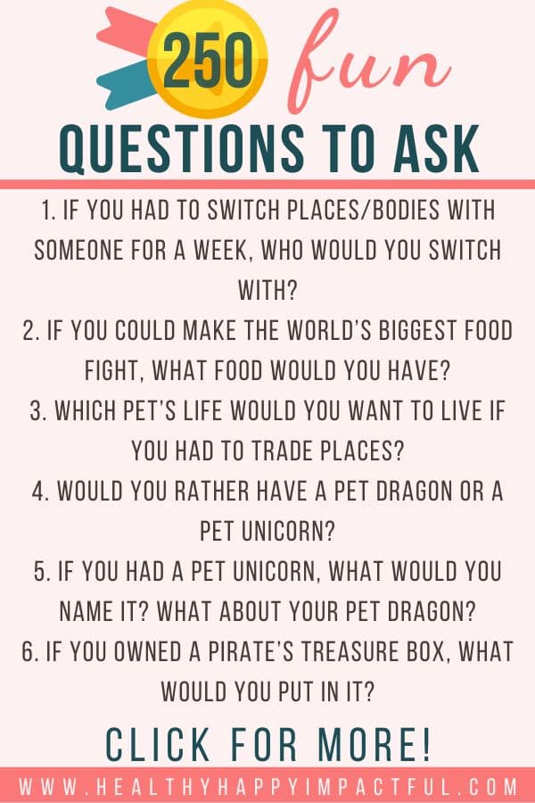 funny questions to ask teens, students, family list
