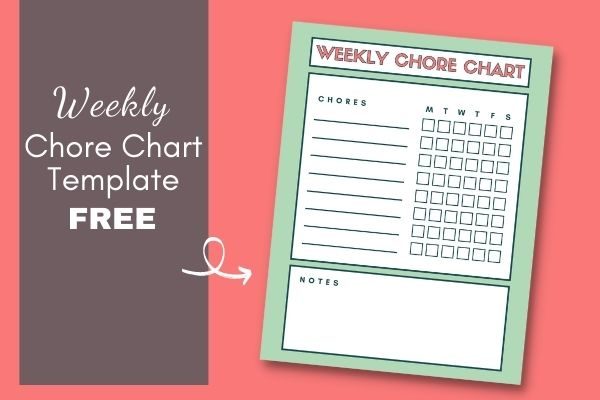 free customizable blank chore chart kids template pdf