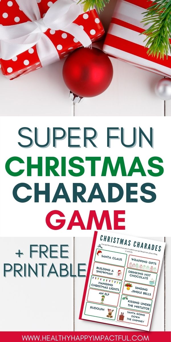 Christmas charades ideas list printable pdf card game