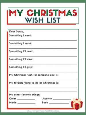 My Santa wish list example printable and ideas