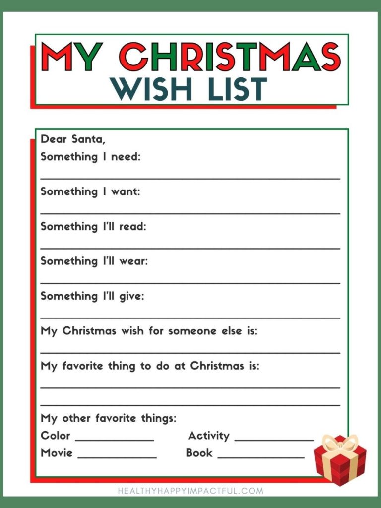 Free Kids Christmas Wish List Printable (Make Gift Giving Easier!)