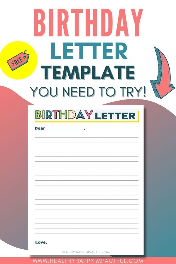 birthday letter template printable you need to try pin