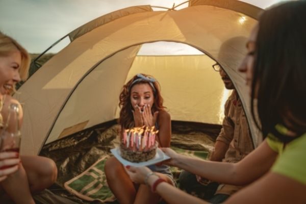 adventurous things to do for your birthday near me, girl camping with friends