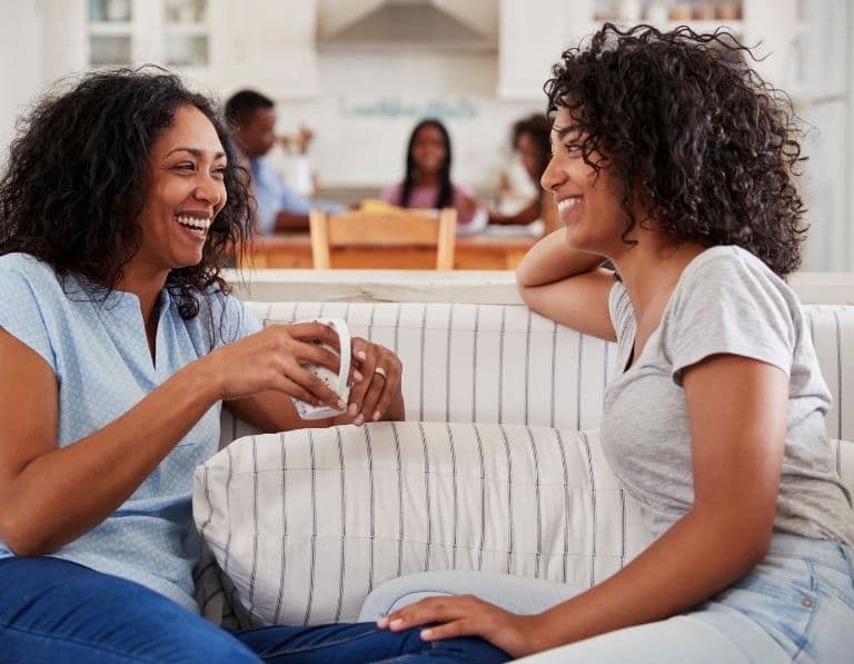 conversation topics to talk about with adults and kids: women talking