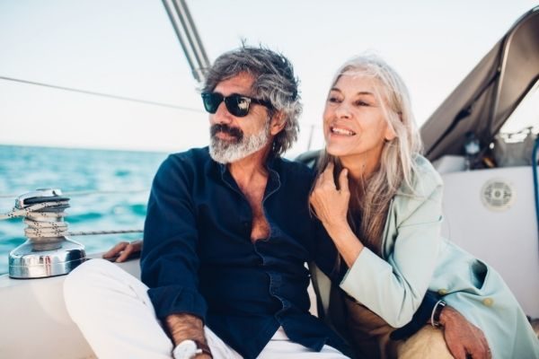 awkward couple questions list: man and woman on a boat