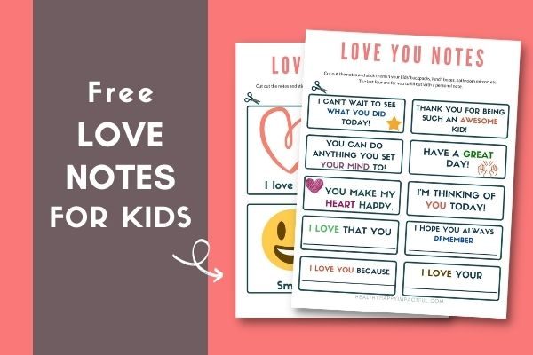 free little love notes for kids