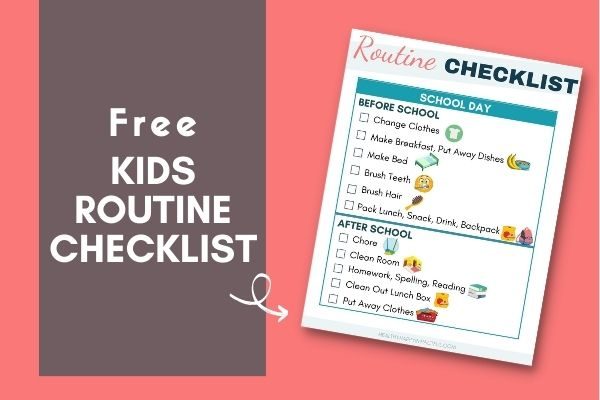 kids routine checklist morning and night chart free printable