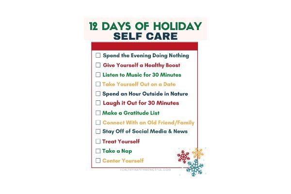 Christmas self-care routine checklist