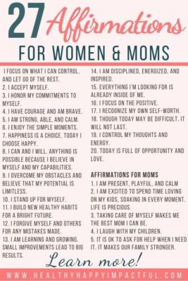 positive morning affirmations for women list pin