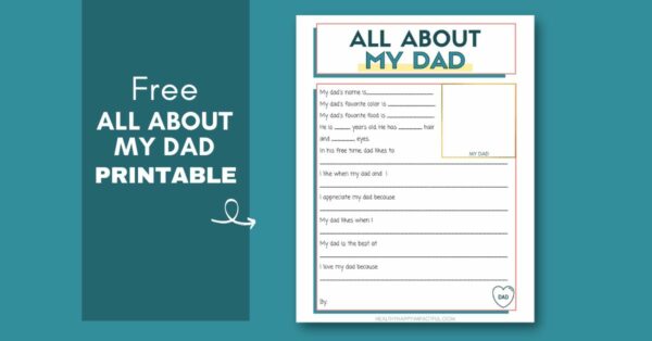 All about my dad free printable 2023: Father's Day Questionnaire pdf