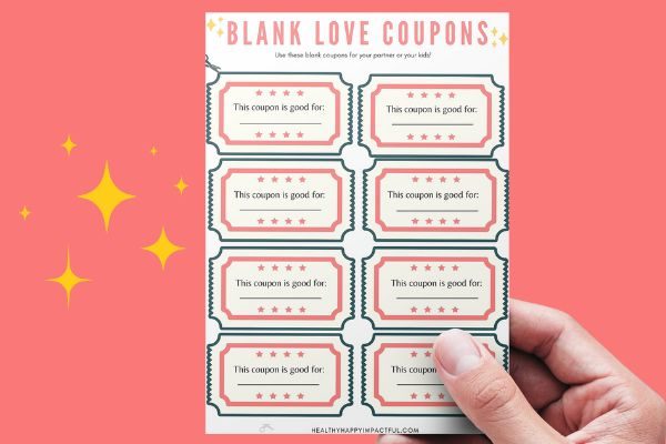 Free Printable Love Coupons Template Instant DIY Gift 