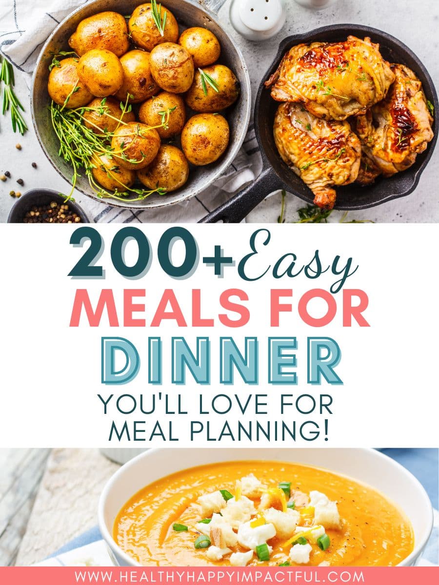 easy list of meals for dinner pin
