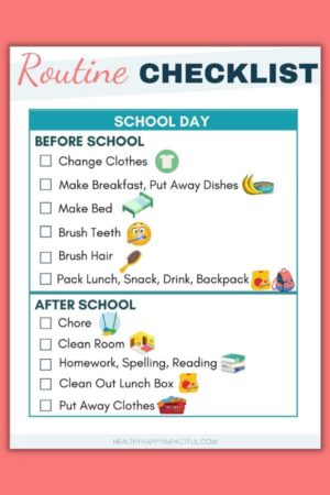 daily morning routine checklist for kids
