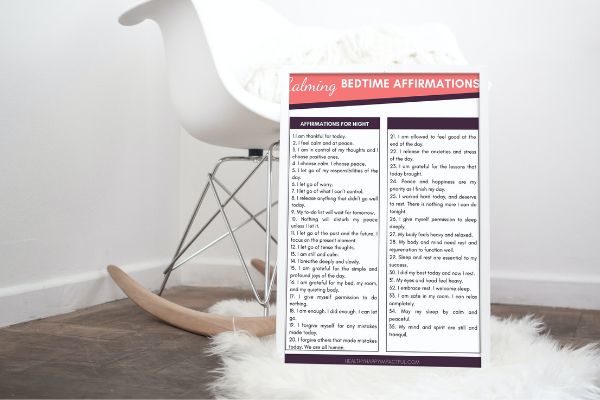 night affirmations for bedtime sleep free pdf printable