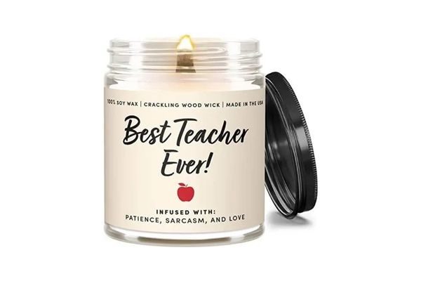 Best teacher ever candle: teacher appreciation gift