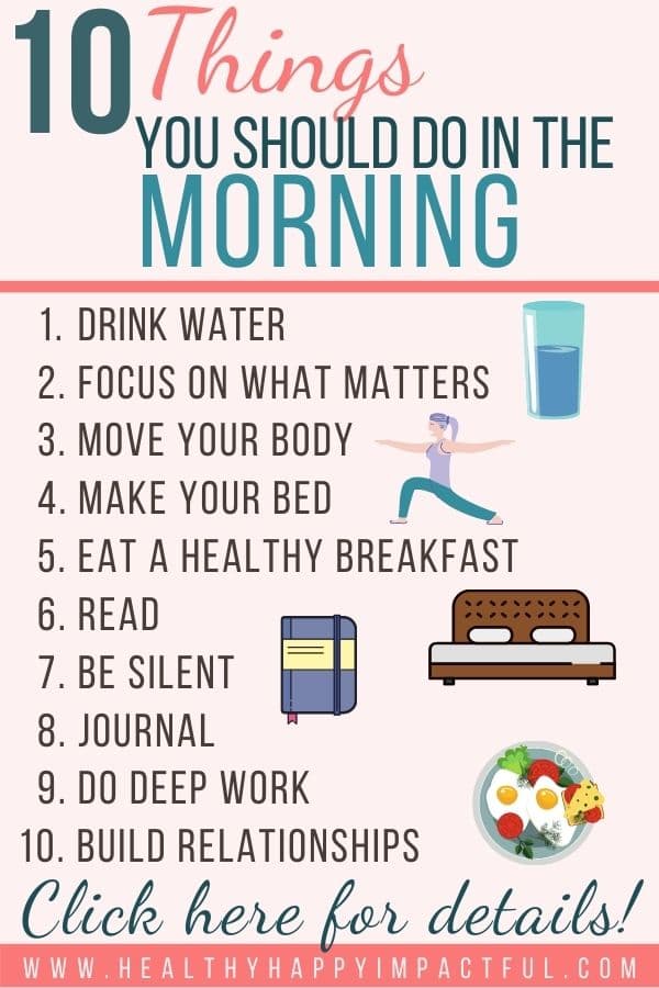 things to do in the morning for success