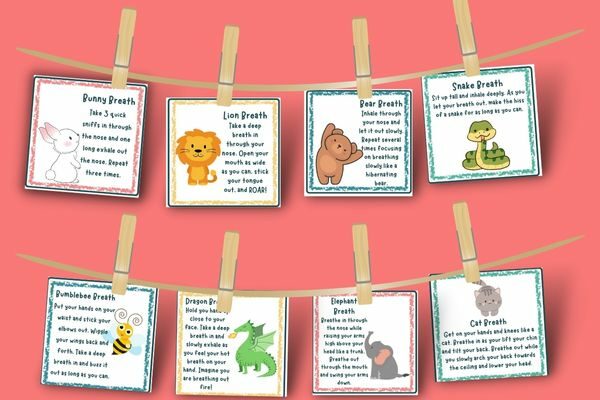  breathing activities for kids: exercises cards