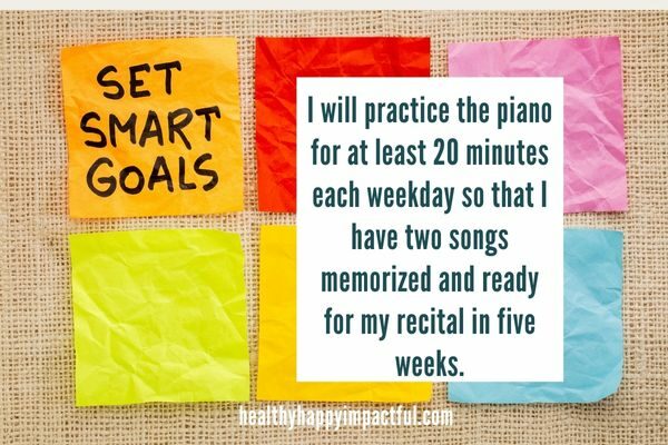 piano idea; smart goals examples for kids