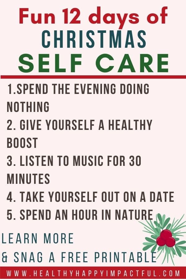 Self Care Christmas wellness activities in December