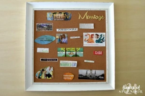framed couples vision board example