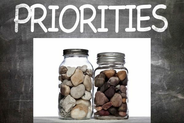 priorities and rocks in jars