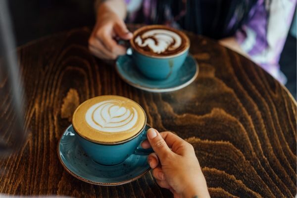 couple coffee date; fun date night ideas for married couples to rekindle marriage