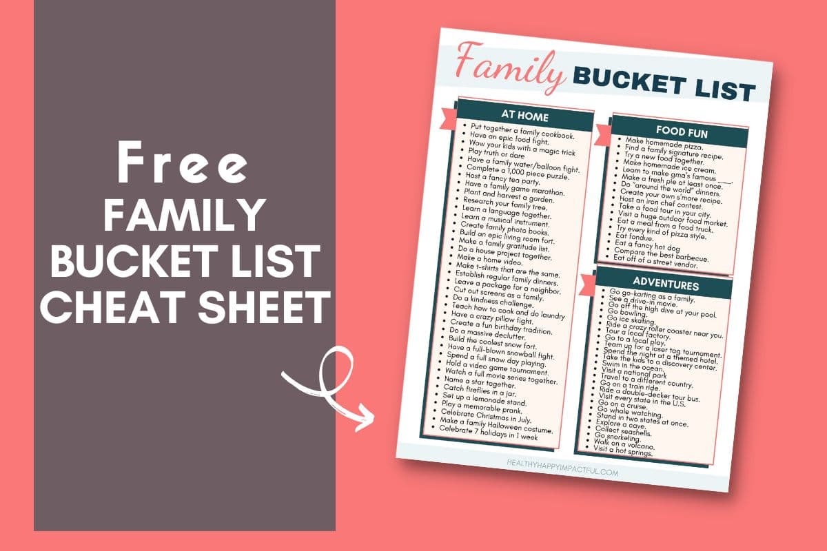 family bucket list pdf free printable template