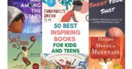 Featured image book collage; inspiring books for kids