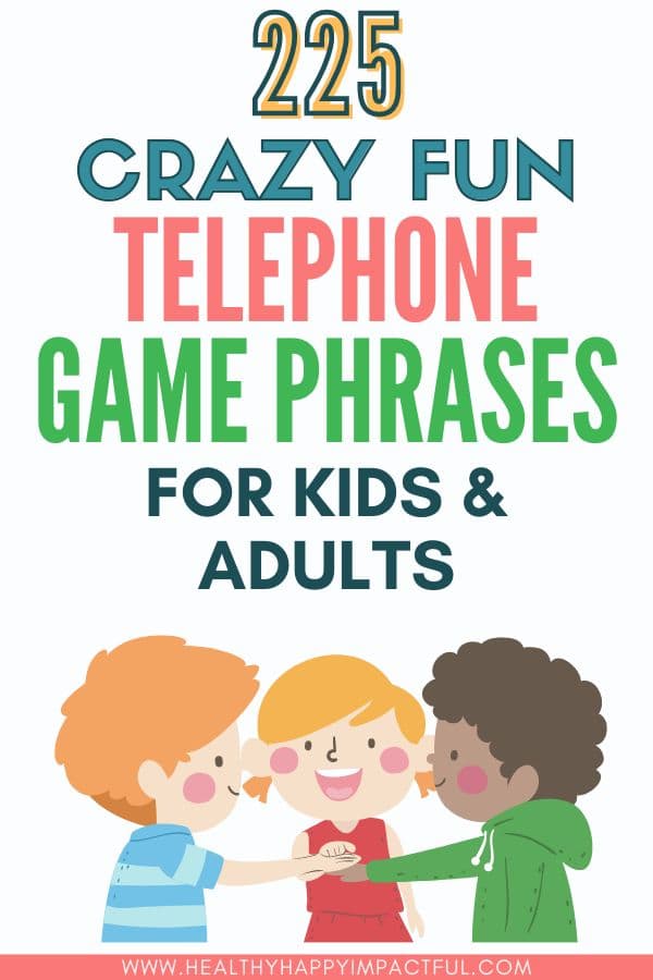 crazy fun telephone game phrases for kids and adults pin