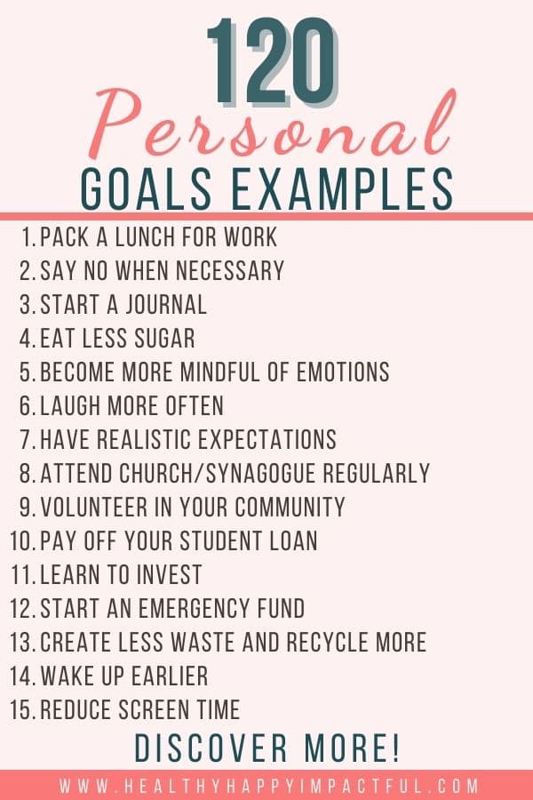 personal goals examples and ideas for students and adults to try this year